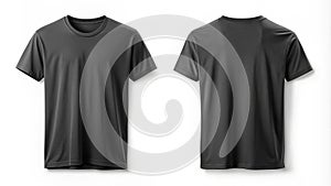 Black T-Shirt Mockup with No Logos, Front and Back View, Minimalist Design photo