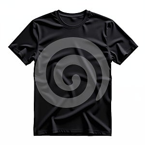 Black T-Shirt with Wrinkled Texture and No Background Transparency Design