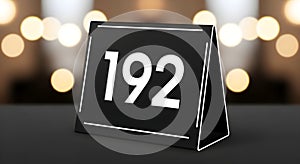 Table Number 192 with Bokeh Background