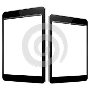 Black Tablet Computer Vector Illustration.