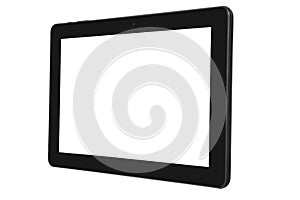 Black tablet isolated background and screen