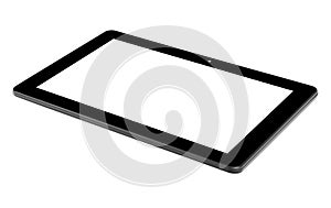 Black tablet isolated background and screen