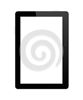 Black tablet PC on white background