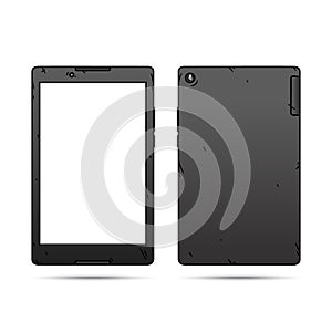 Black Tablet PC on white background.