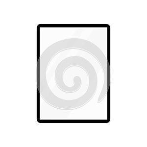 Black tablet with white screen new version in trendy thin frame - vector