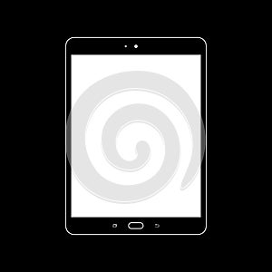 Black tablet with white screen for web site. Tablet icon vector eps10