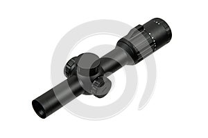 Black Tactical Rifle Scope On White