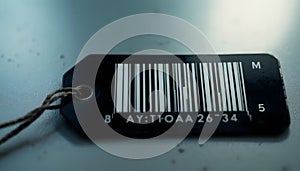 Black Tag with Bar Code