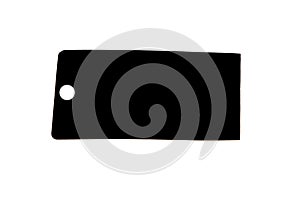 Black tag label isolated in white background