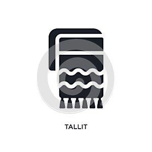 black tallit isolated vector icon. simple element illustration from religion concept vector icons. tallit editable logo symbol