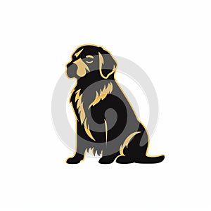 Black And Tan Golden Retriever Logo Design