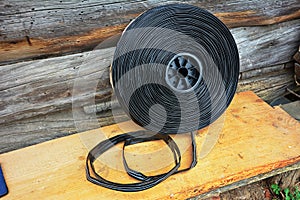 Black tape hose for watering plants with drip system