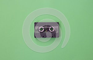 Black tape isolated on green background