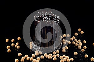 Black tapioca pearls for bubble tea