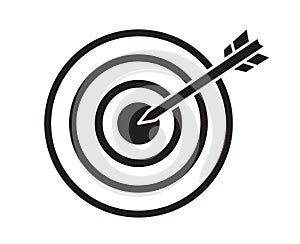 Black target with arrow dart aim in the center, concept of focus