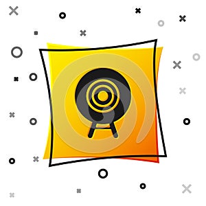 Black Target sport icon isolated on white background. Clean target with numbers for shooting range or shooting. Yellow