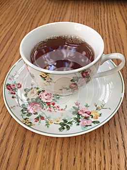 Black tea in a classic Fine China cup