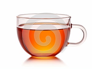 Black Tea Cup on a White Background