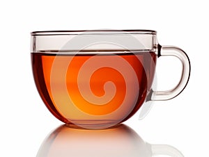 Black Tea Cup on a White Background