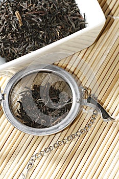 Black tea leaves