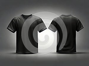 Black Tee-shirts front and back view