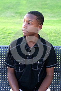 Black Teen Boy Looks to His Future