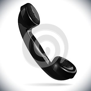 Black telephone handset