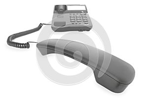 Black telephone with receiver
