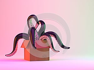 Black tentacles in a cardboard box.