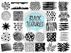 Black Textures Samples on Vector Illustration