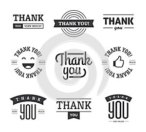 Black Thank you Labels and Signs