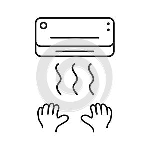 Black thin line hand dryer icon