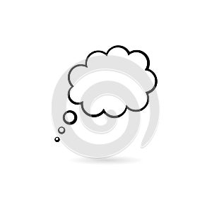 Black Thought cloud, Thought cloud icon or logo