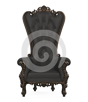 Black Throne Chair Isolated