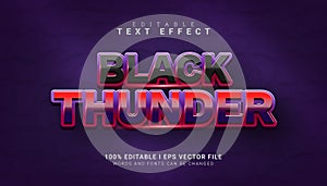 black thunder editable text effect vector