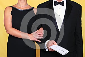 Black tie evening dress invitation photo