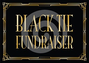 Black tie fundraiser Art Deco background