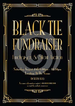 Black tie fundraiser Art Deco background photo