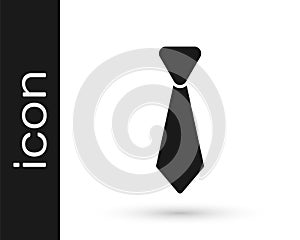 Black Tie icon isolated on white background. Necktie and neckcloth symbol. Vector