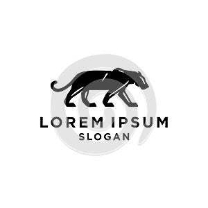 Black tiger logo panther lion cheetah cat puma icon vector animal template