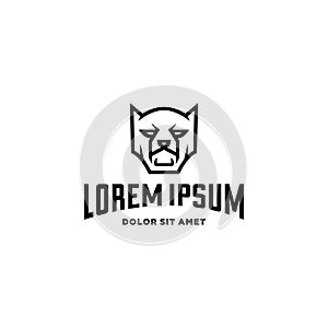 Black tiger logo panther lion cheetah cat puma icon vector animal template