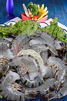 Black tiger prawns photo