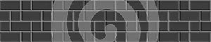 Black tile horizontal seamless pattern. Rectangle and square brick background. Kitchen backsplash or bathroom ceramic