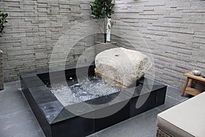 Black tiled spa