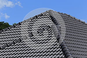 Black tiles roof