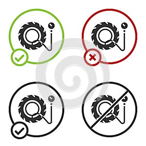 Black Tire pressure gauge icon isolated on white background. Checking tire pressure. Gauge, manometer. Car safe concept