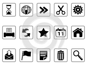Black Toolbar and Interface icons buttons