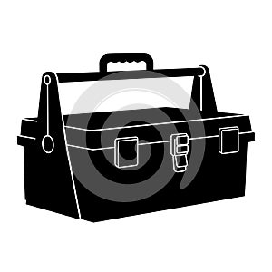 Black toolbox silhouette isolated on white background