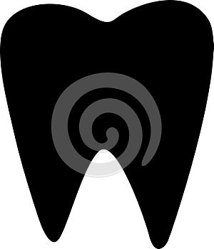 Black Tooth symbol on white background vector