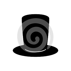 Black top hat. Culinder. Gentleman style. Mister. Vector. photo